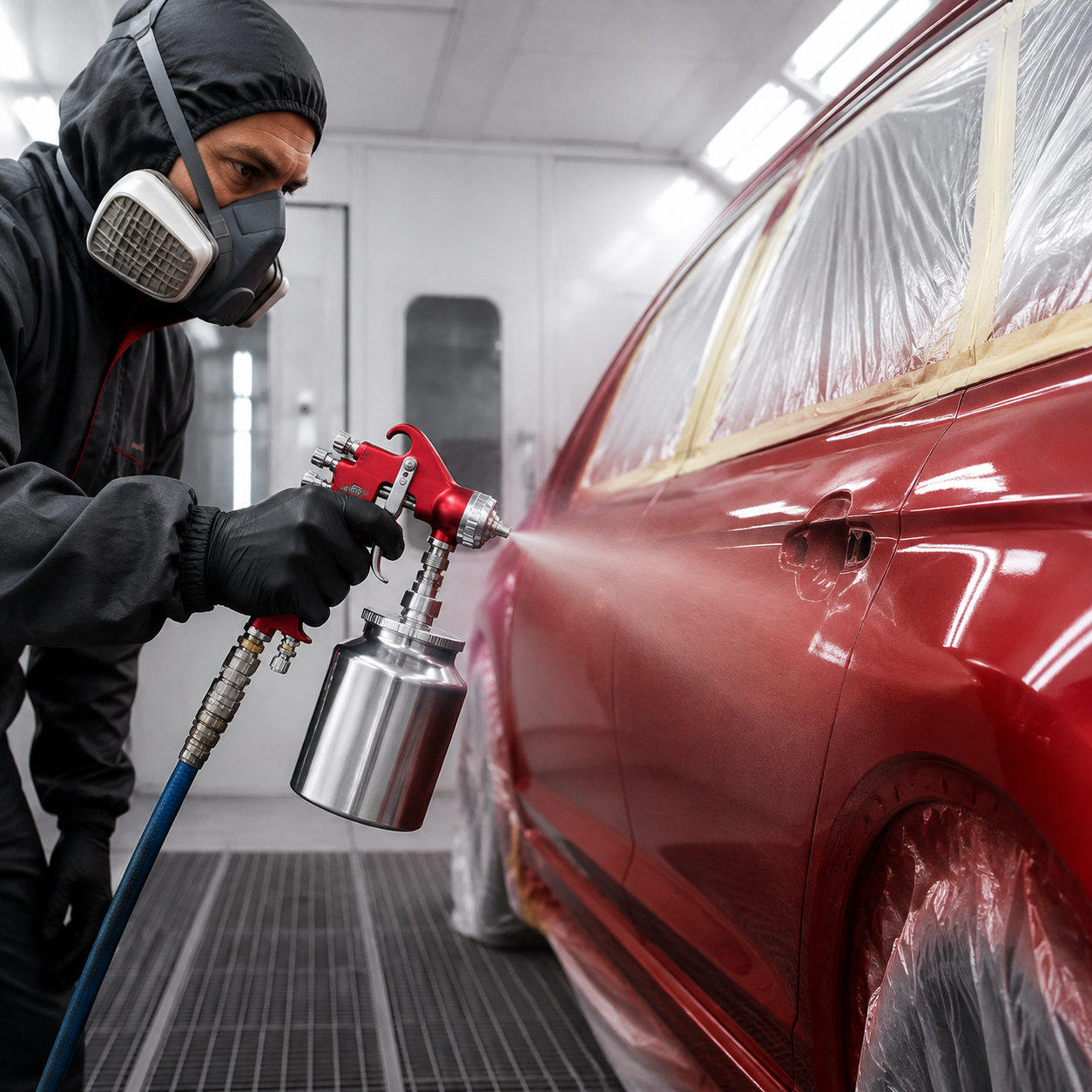 SICOPRO Automotive Refinishing LVLP Spray Gun with Metal Cup