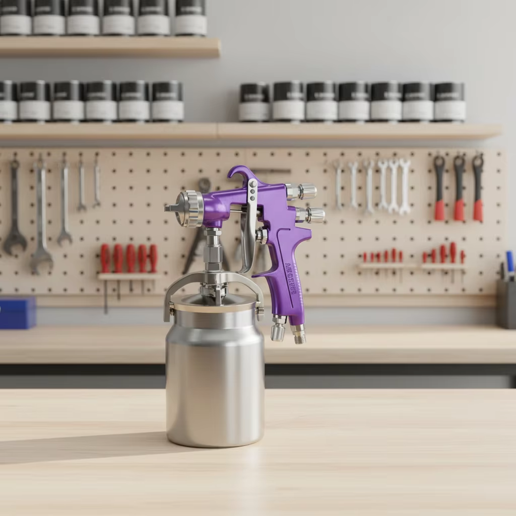 MP-741 Adjustable Purple Paint Spray Gun with Bottom Cup for General Coating