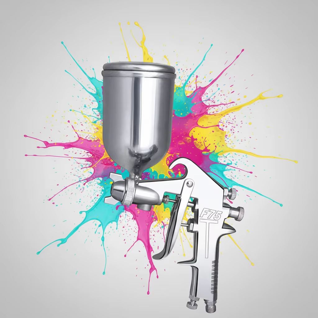 F75 Gravity Cup Spray Gun for Workshop Refinishing