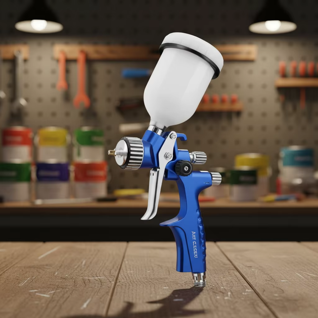 Compact LVLP Gravity Feed Spray Gun for Color Coating Projects