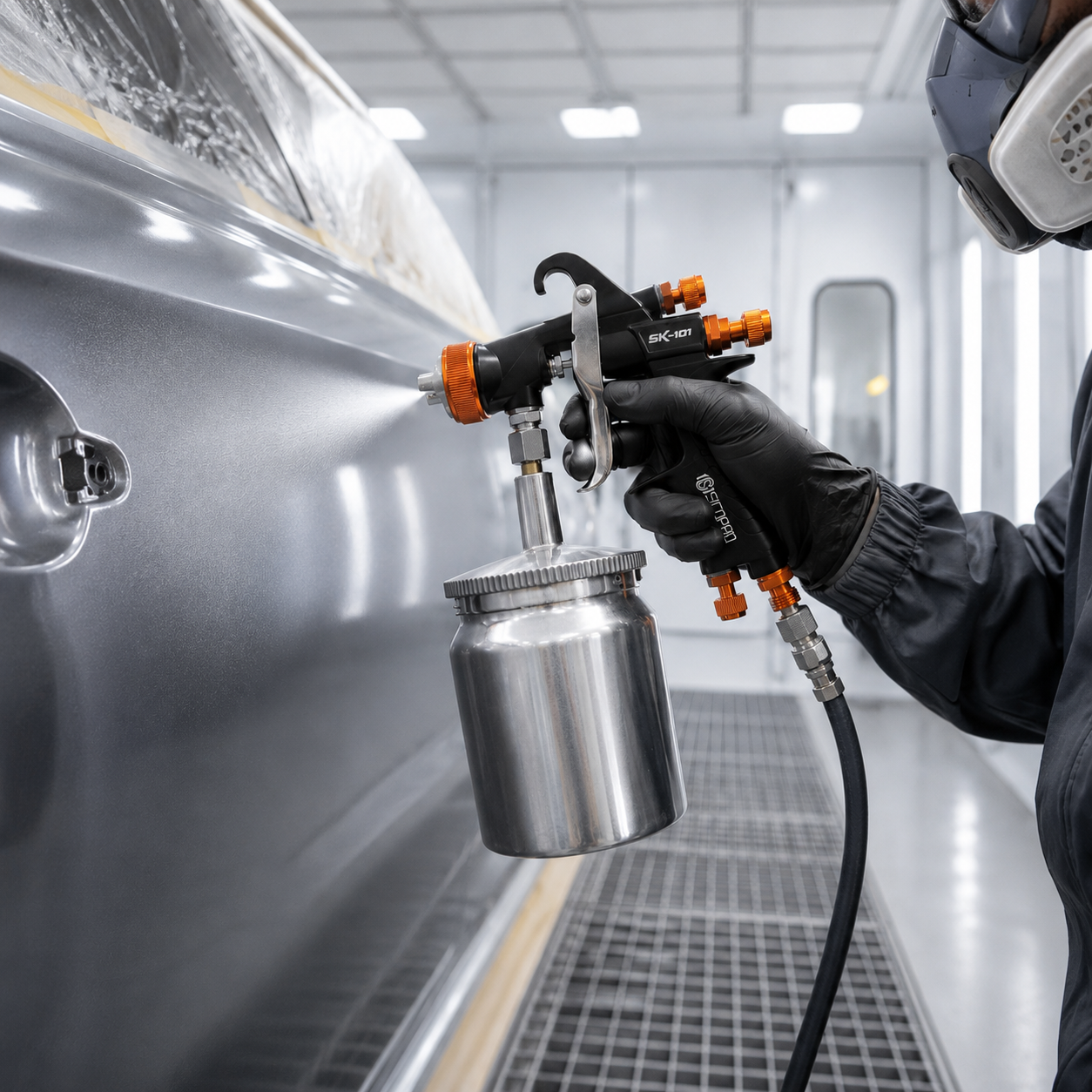 SK-101 Premium Quality LVLP Spray Gun with Adjustable Control and Metal Cup