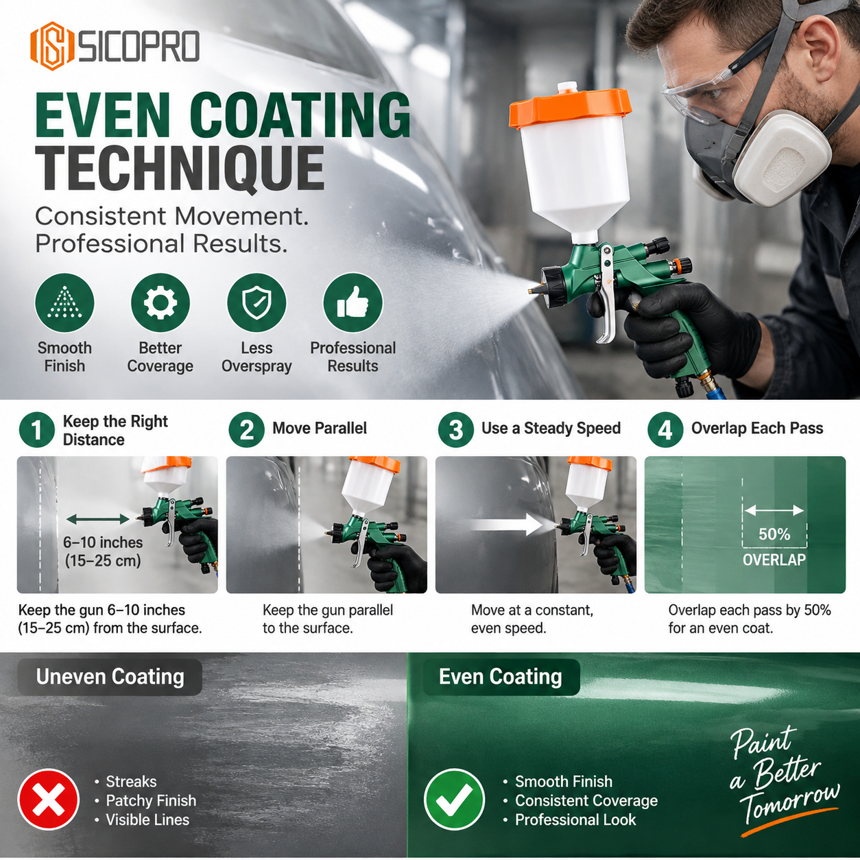 SICOPRO LVLP Fine Finish Spray Gun for Professional Results