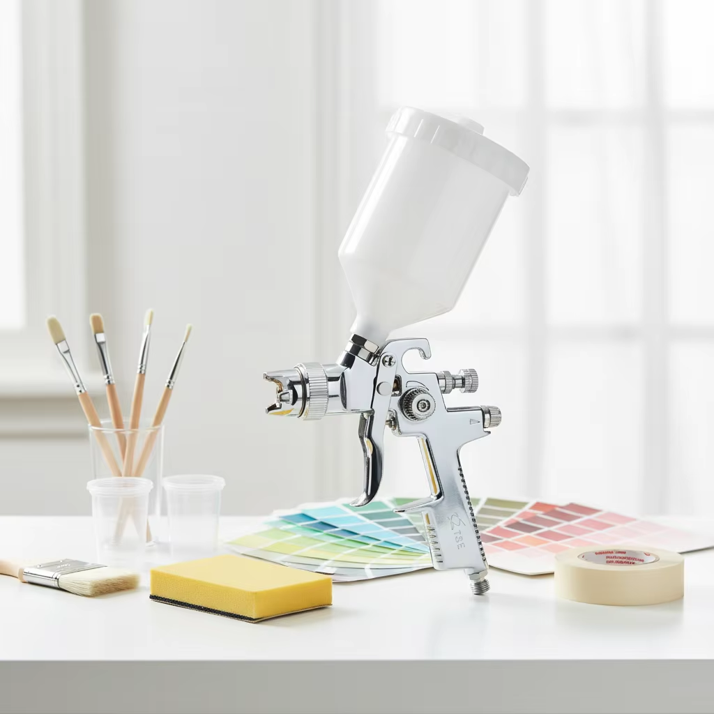 Bench Top LVLP Fine Finish Spray Gun for Woodworking Furniture and Detail Painting