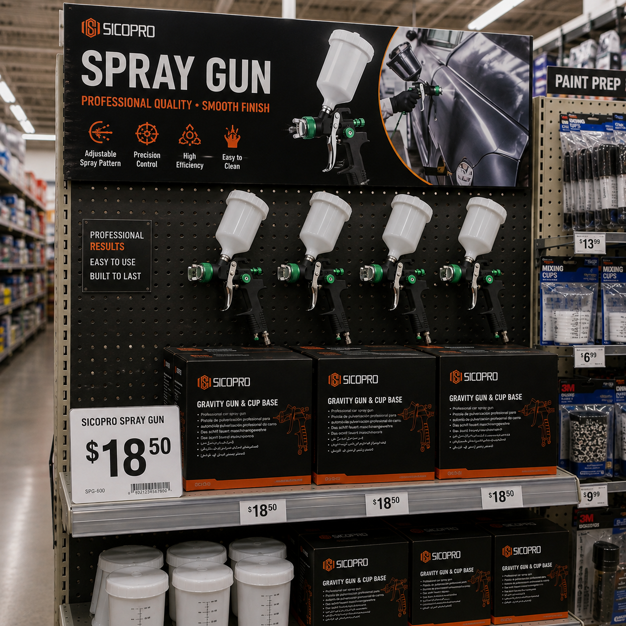Industrial Gravity Feed HVLP Spray Gun for Workshop and Bulk Supply