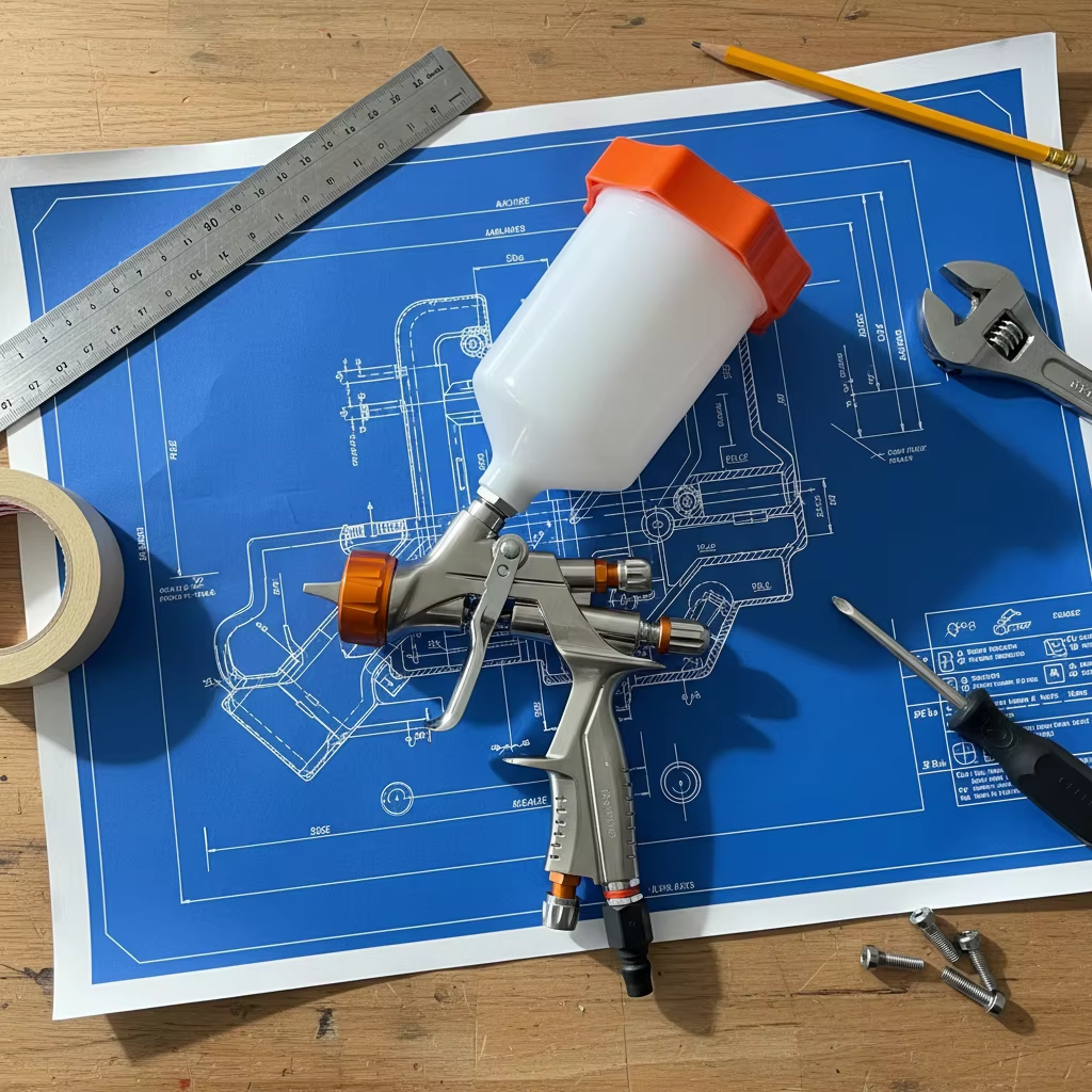 Fine Finish Gravity Spray Gun for Color Coating and Decorative Painting