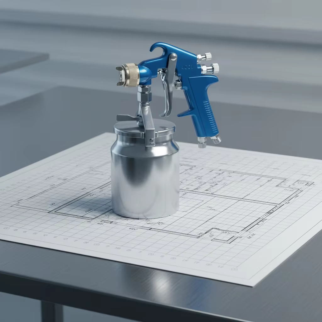 Home Wall Touch-Up LVLP Spray Gun with Metal Paint Cup
