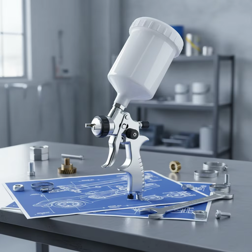 Professional Gravity Feed LVLP Spray Gun for Workshop Refinishing
