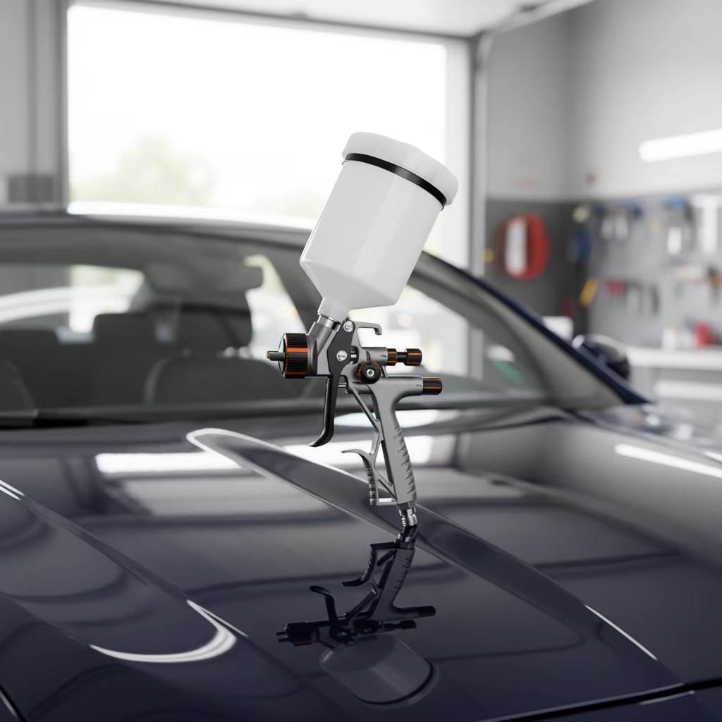 Automotive Clear Coat Gravity Feed Spray Gun for Car Hood Refinishing