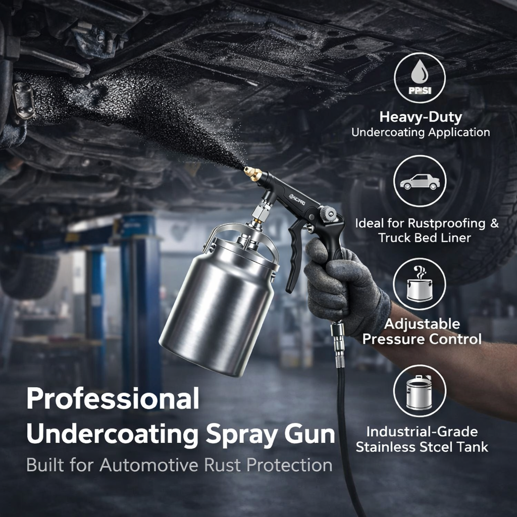 Refinished Painting LVLP Spray Gun Easy to Use & Durable – Stainless Steel Undercoating System (Set 3)