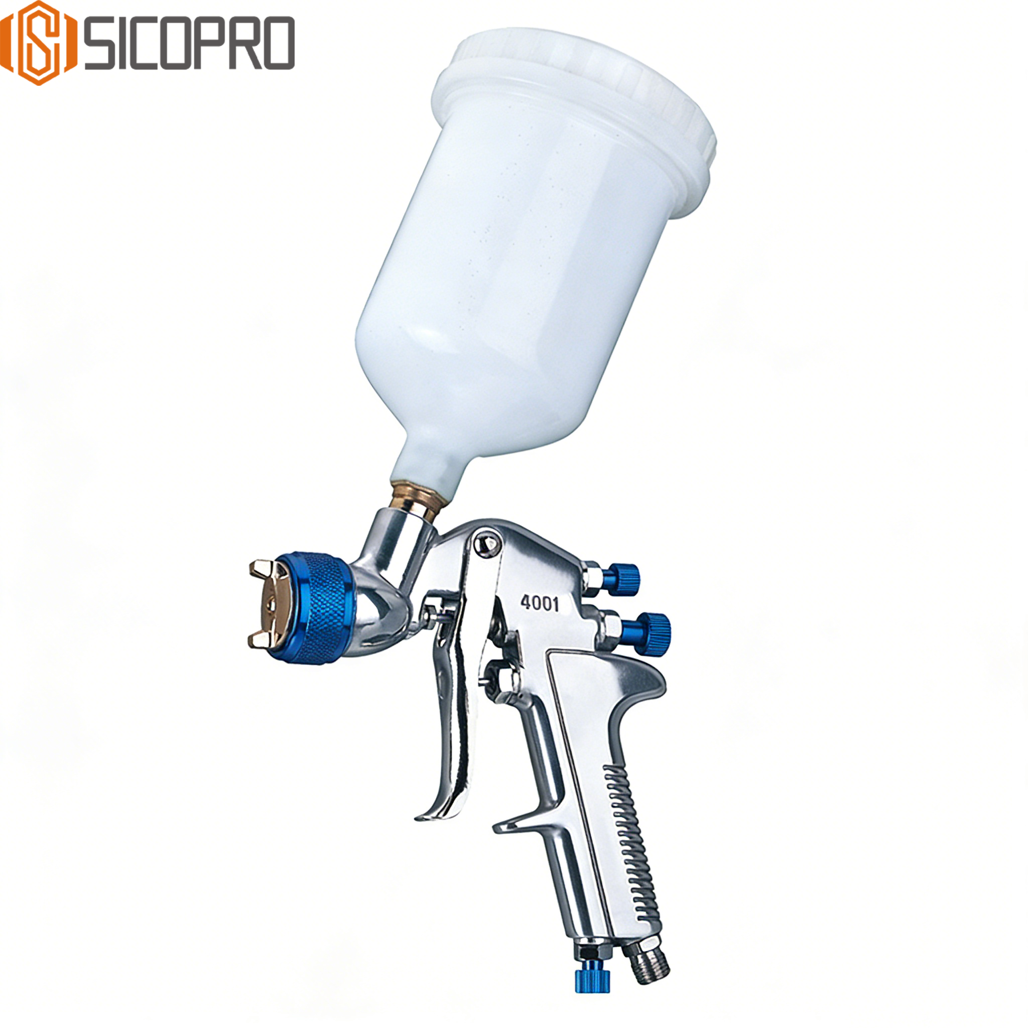 SICOPRO 4001P LVLP Automotive Refinishing Spray Gun - Silver Blue