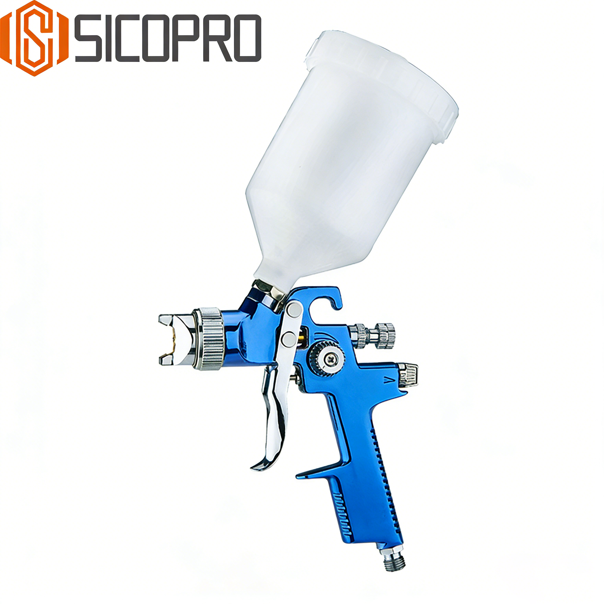 Blue LVLP Gravity Feed Spray Gun for Auto Refinishing