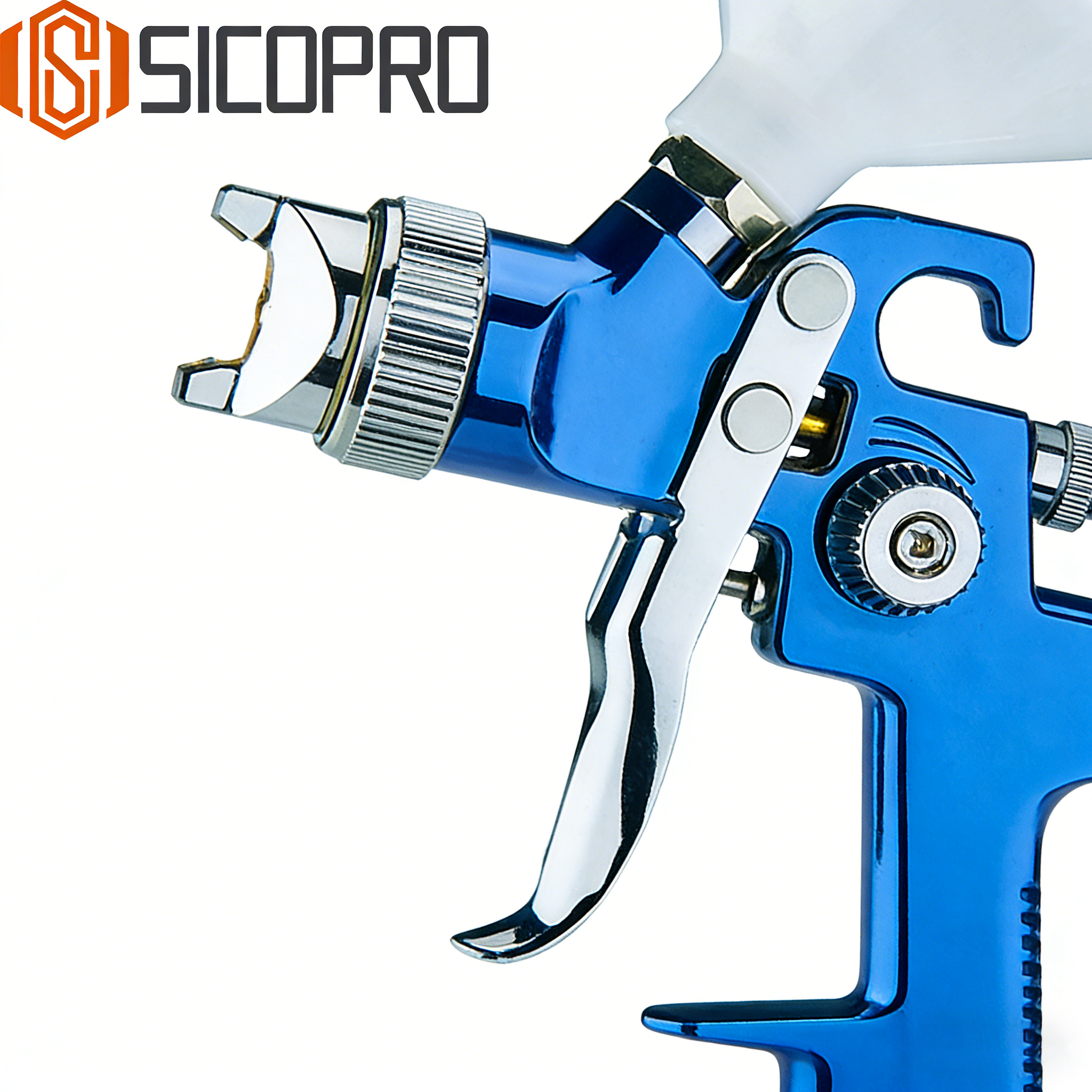 Blue LVLP Gravity Feed Spray Gun for Auto Refinishing