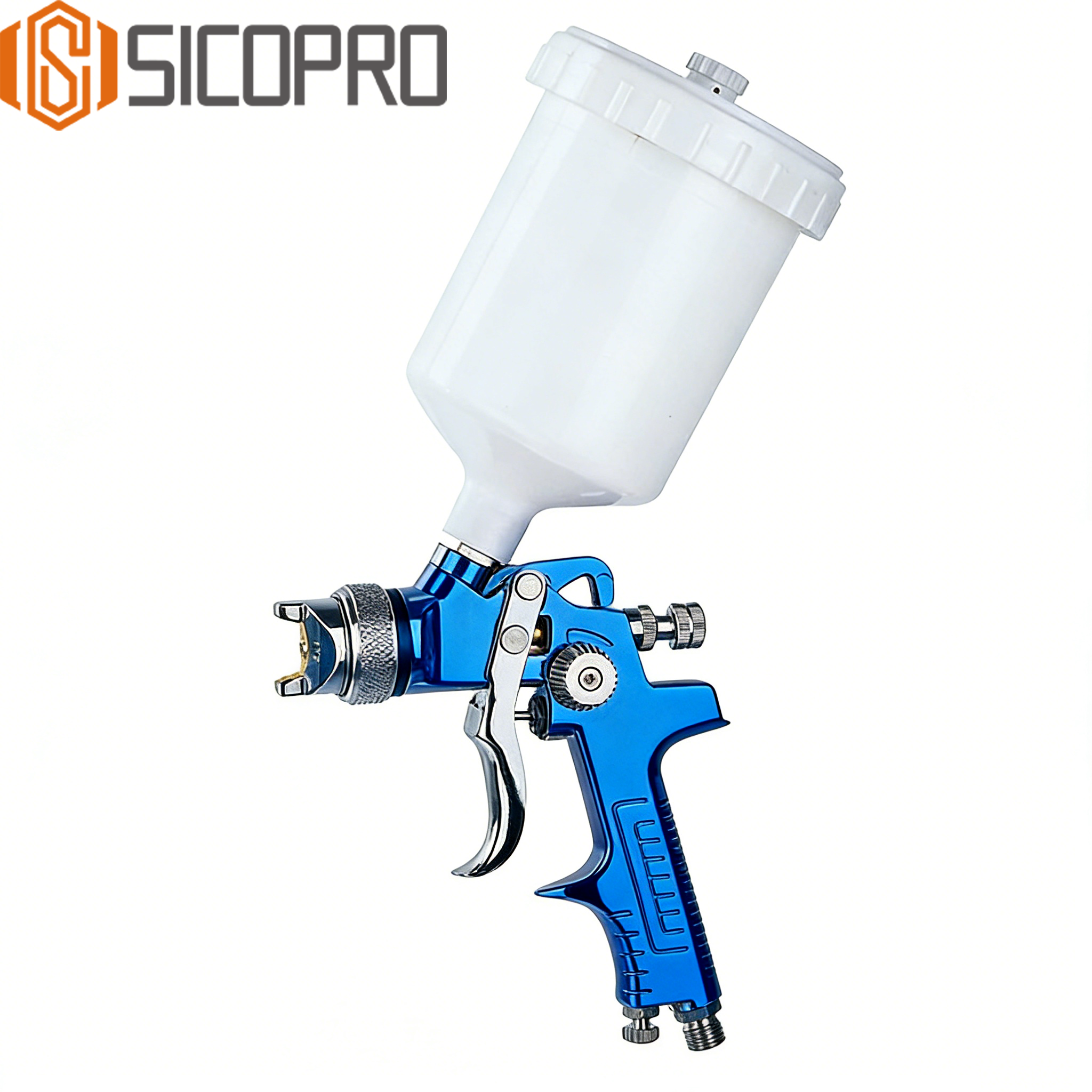 BLUE LVLP Gravity Spray Gun AS-1001P for Smooth Finish Applications