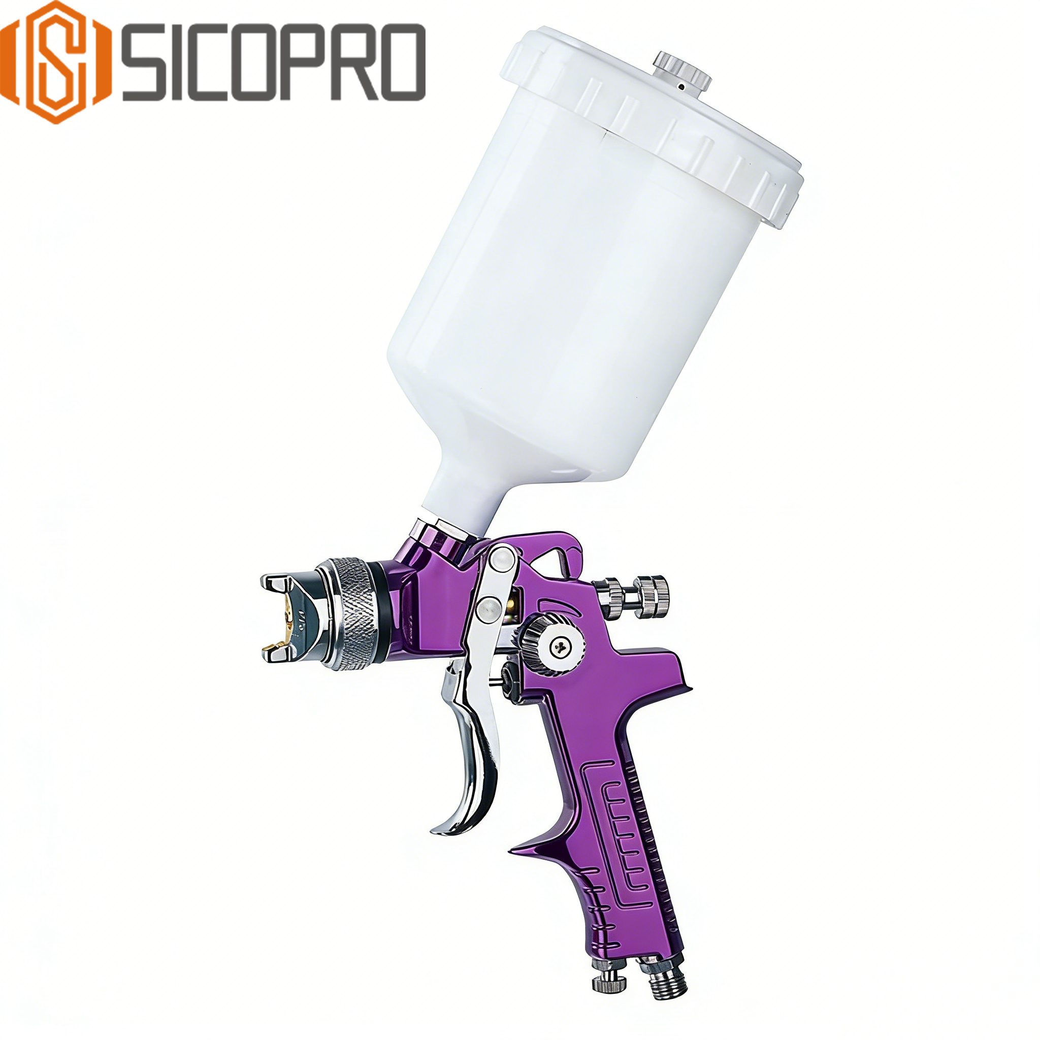 PURPLE LVLP Gravity Feed Spray Gun AS-1001P for Fine Refinish Applications