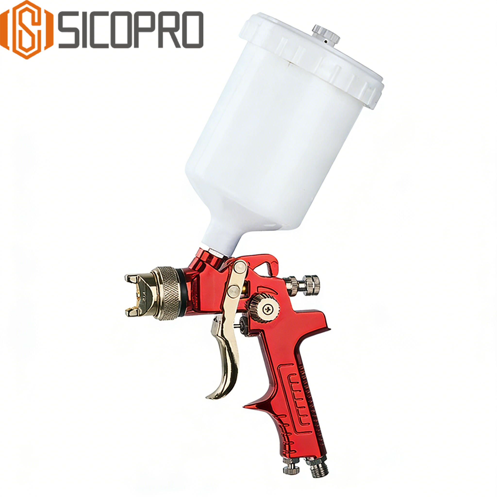 RED LVLP Gravity Spray Gun AS-1001P for Automotive & Industrial Painting