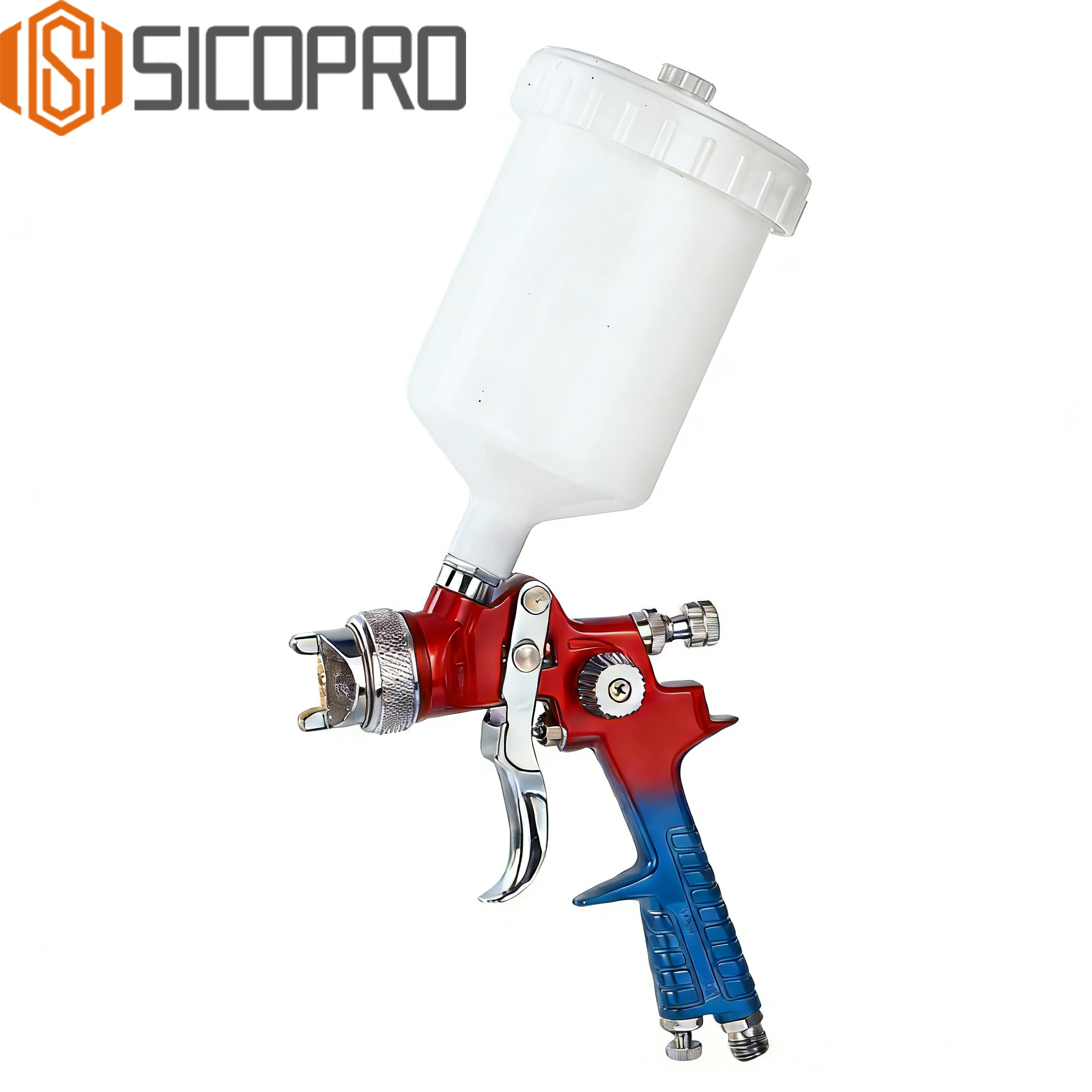 Refinished Painting LVLP Spray Gun H-881P - RED & BLUE