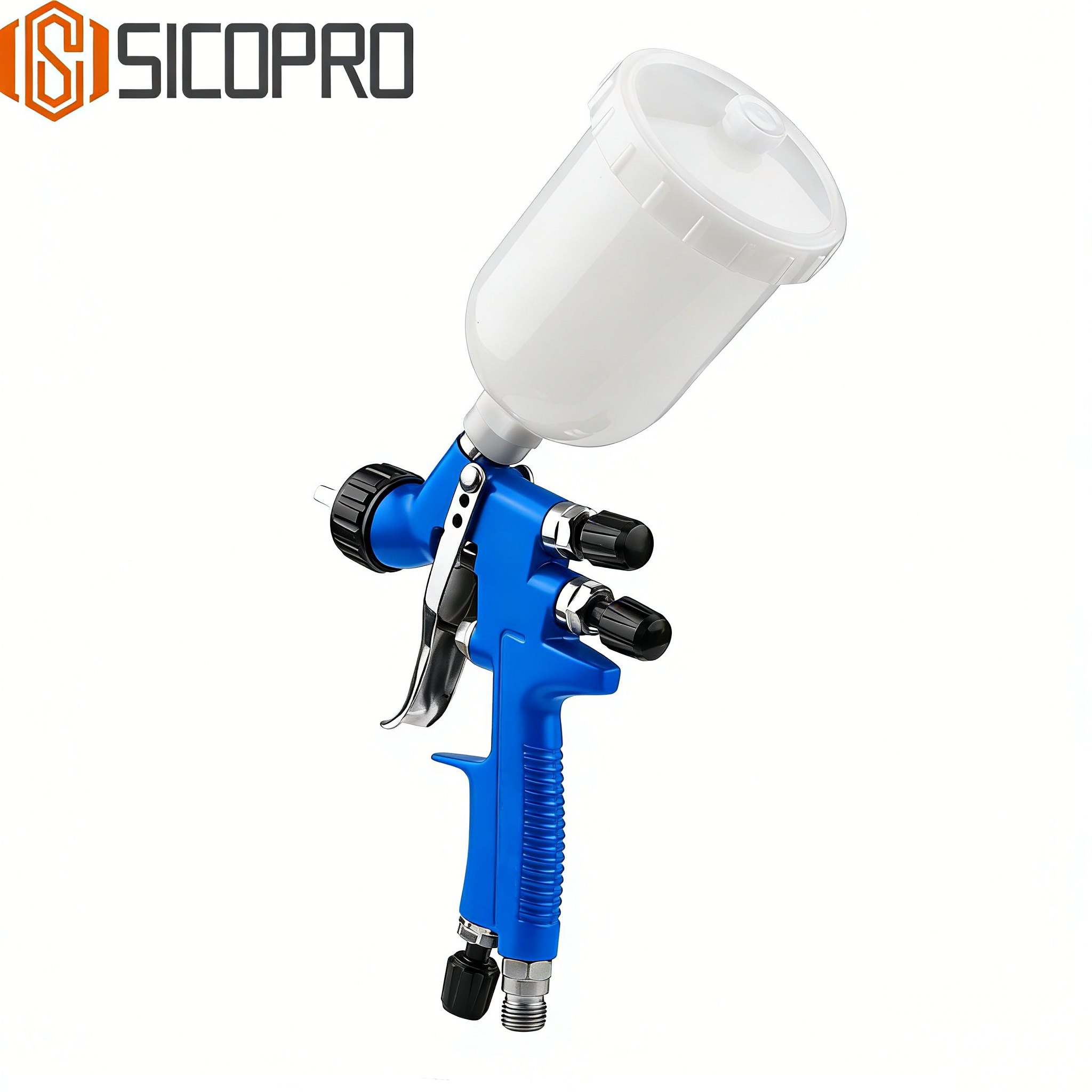 MINI-888 LVLP Gravity Feed Spray Gun – Blue Finish