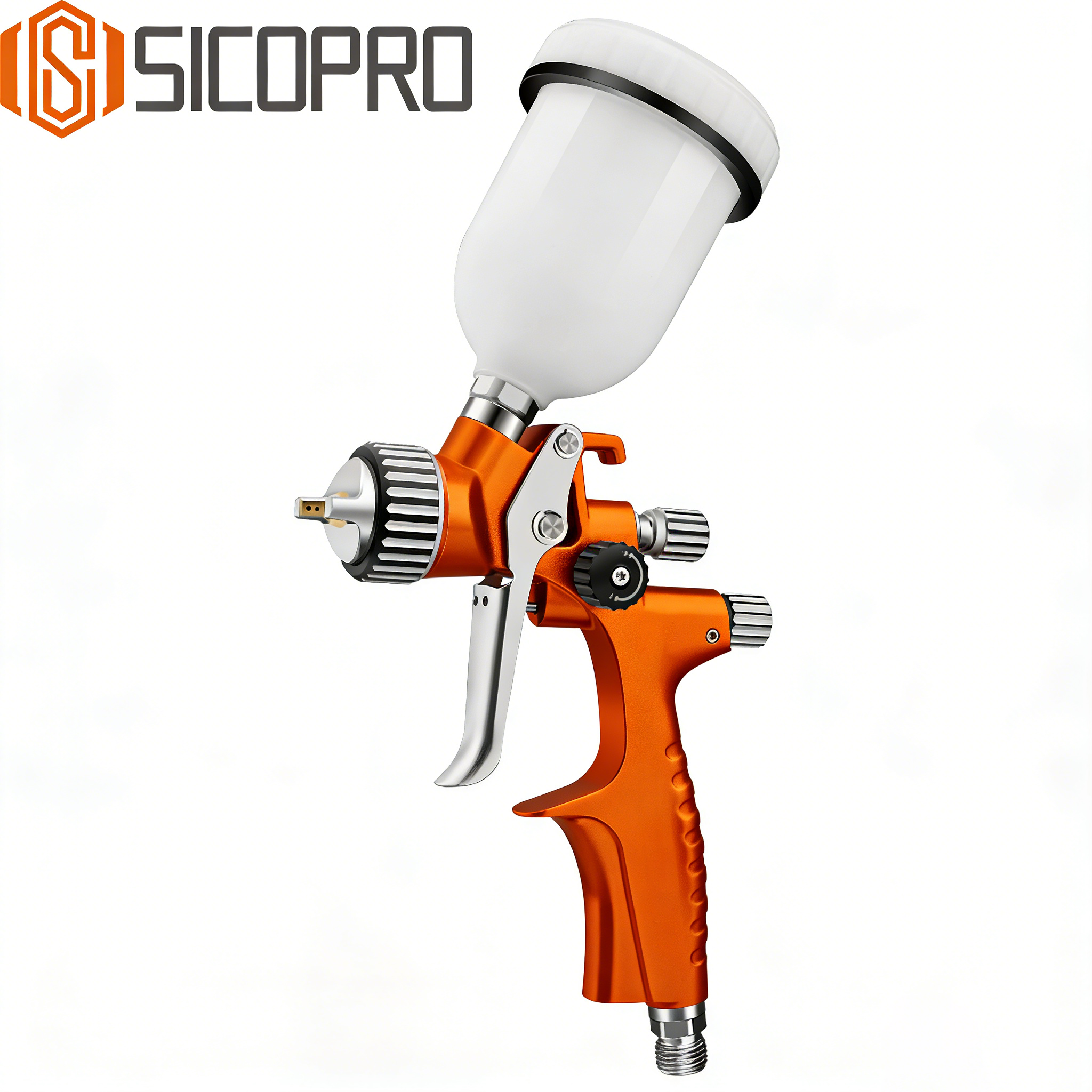 Orange Mini LVLP Spray Gun for Precision Paint Applications