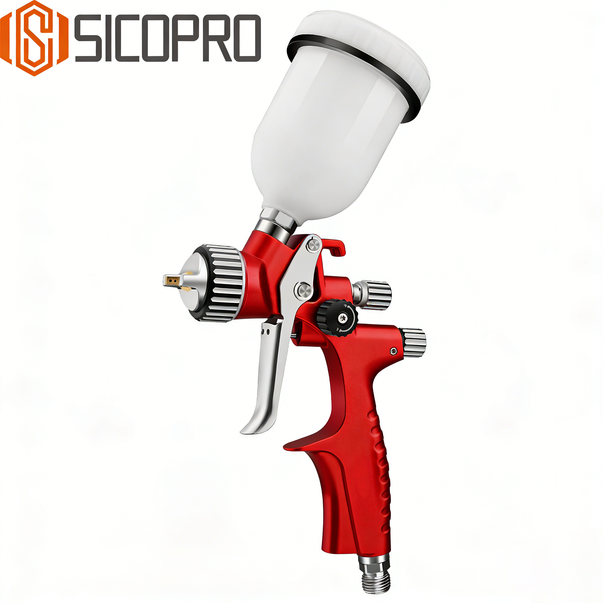 Red Mini LVLP Spray Gun for Touch-up and Fine Detail Work