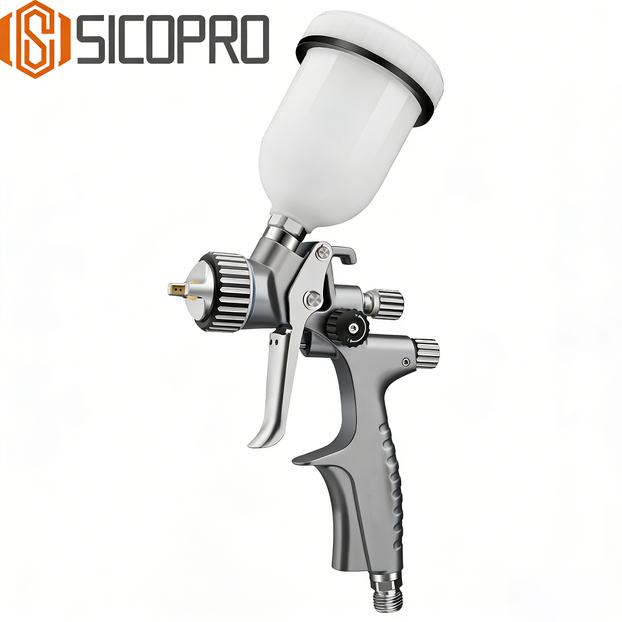 Silver Mini LVLP Spray Gun for Precision Refinishing