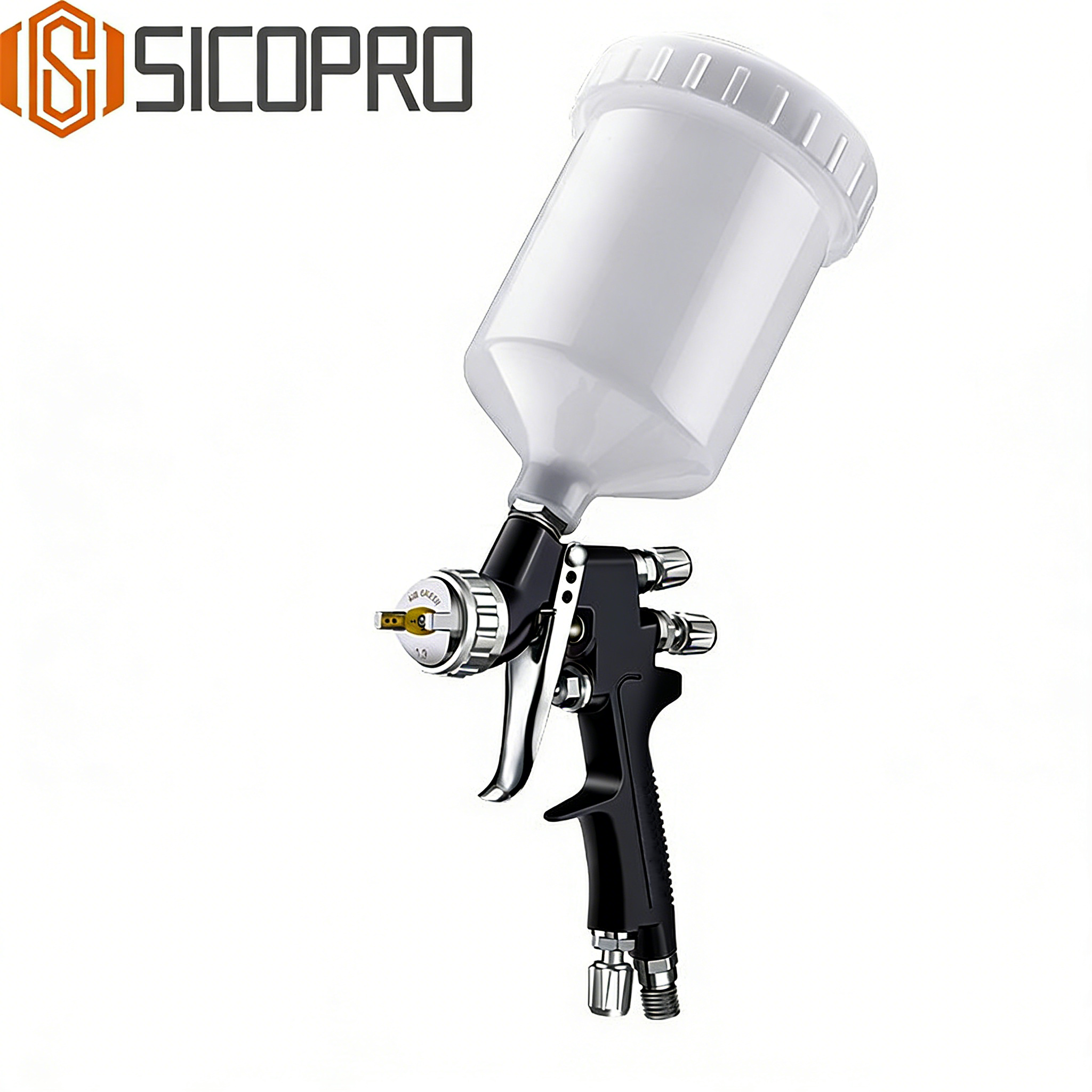 SICOPRO MP-791 Black LVLP Spray Gun – High Transfer Efficiency for Automotive & Wood Refinishing