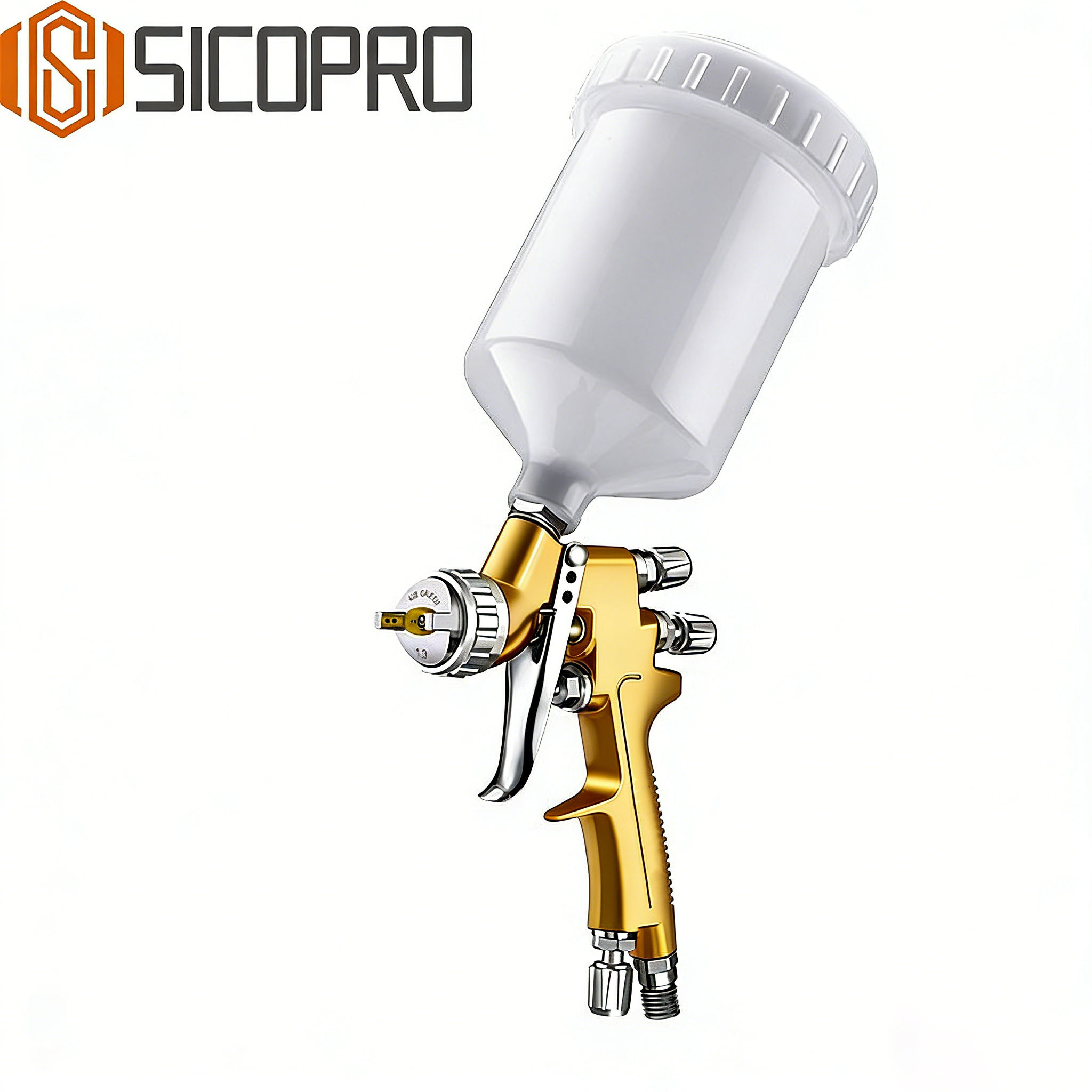 SICOPRO MP-791 Gold LVLP Spray Gun – Premium Gravity Feed Sprayer for Automotive & Industrial Coatings