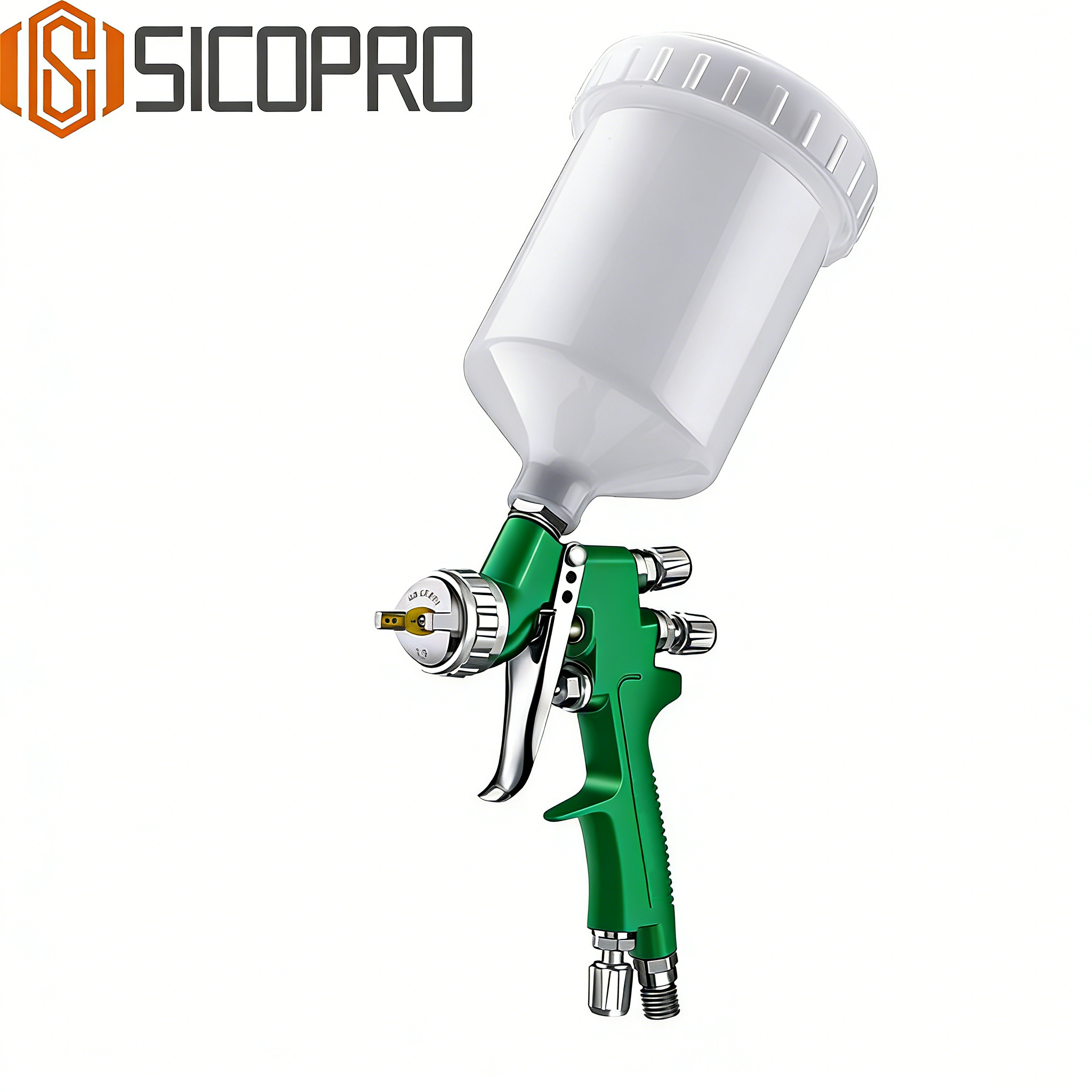 SICOPRO MP-791 Green LVLP Spray Gun – Eco Style Gravity Feed Sprayer for Car & Furniture Coatings