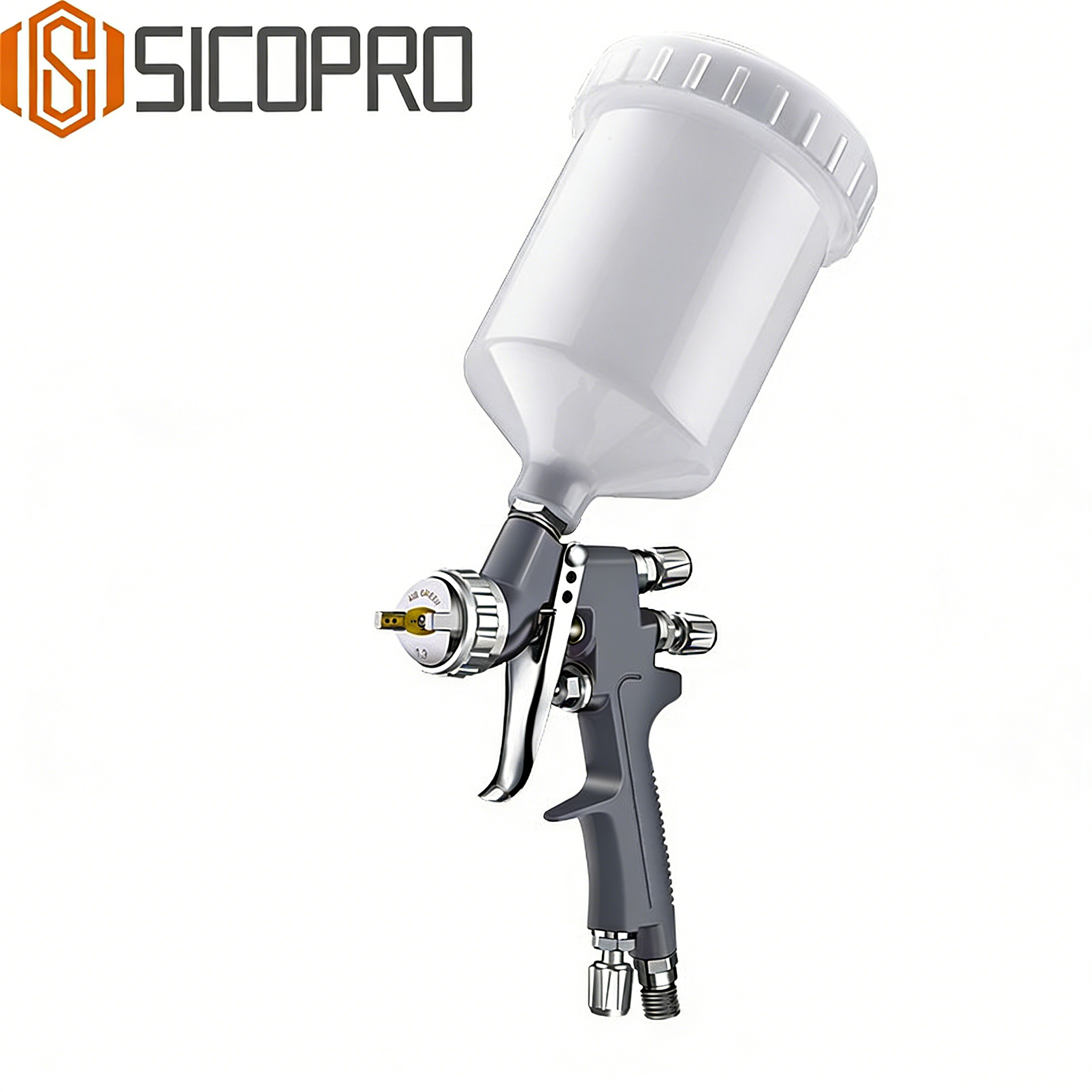 SICOPRO MP-791 Silver LVLP Spray Gun – Professional Gravity Feed Spray Tool for High Precision Finishing