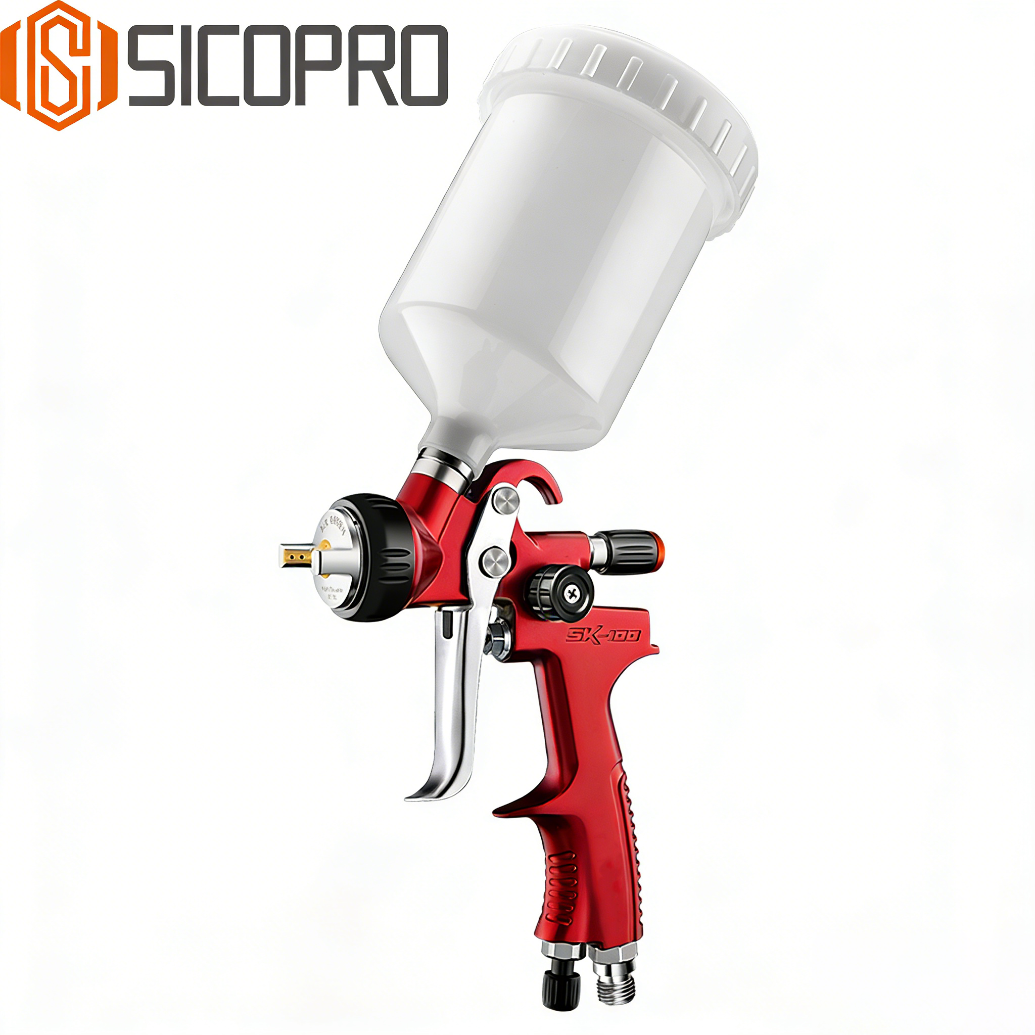 Refinished Painting LVLP Spray Gun SK-100 - Red