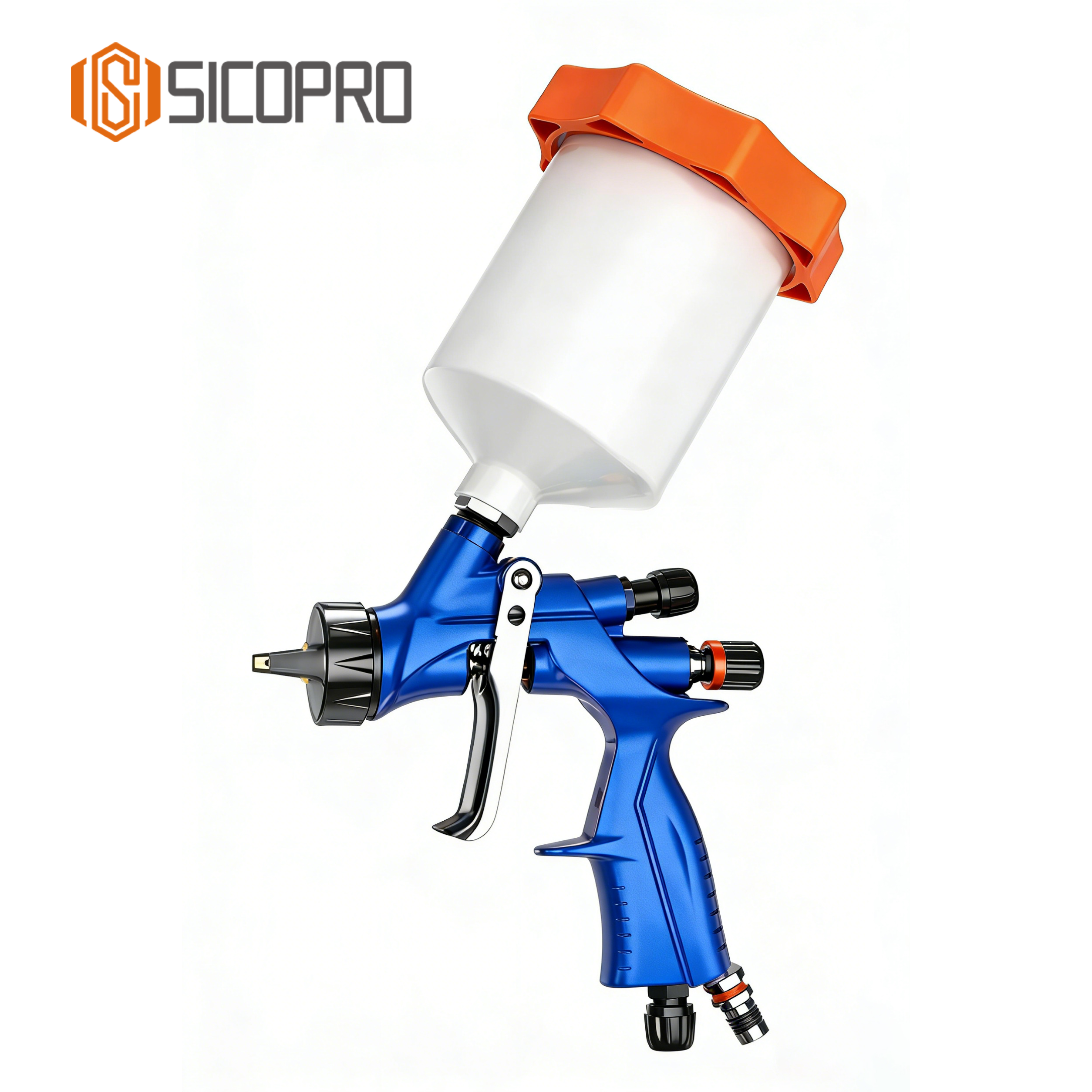 Refinished LVLP Spray Gun SK200 – High Transfer Efficiency for Automotive & Industrial Use (Blue)