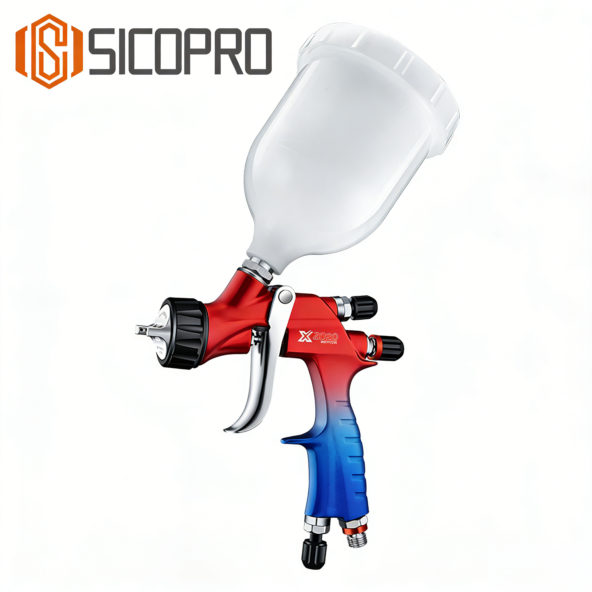 SICOPRO SK-301 LVLP Spray Gun 1.3/1.4mm Red Blue Edition