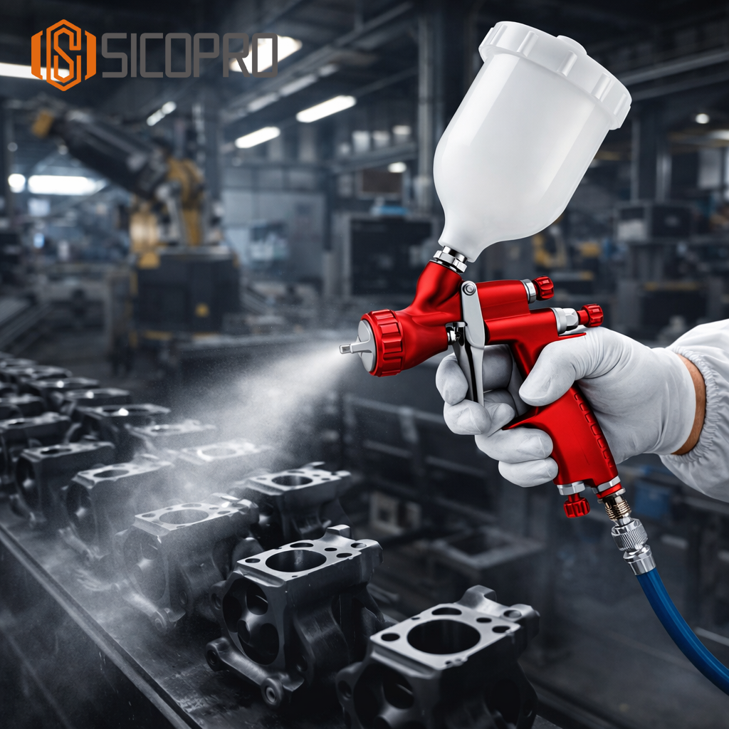 SICOPRO SK-735 Red LVLP Industrial Refinishing Spray Gun
