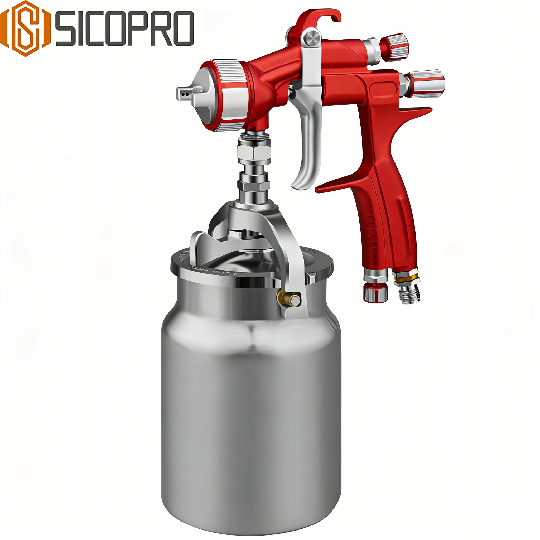 SK-UVU Red LVLP Refinished Spray Gun with Siphon Feed Cup
