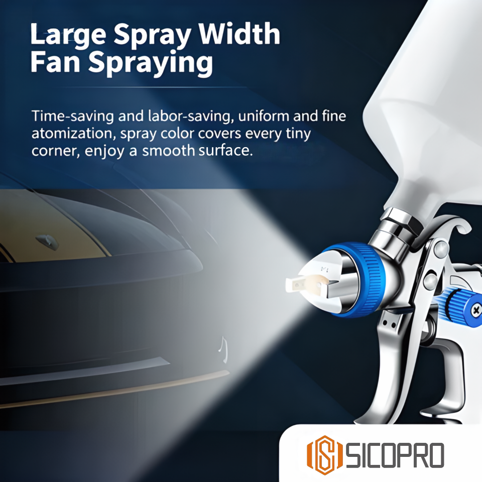 LVLP Automotive Paint Spray Gun - Large Fan Pattern, Fine Atomization, High Efficiency