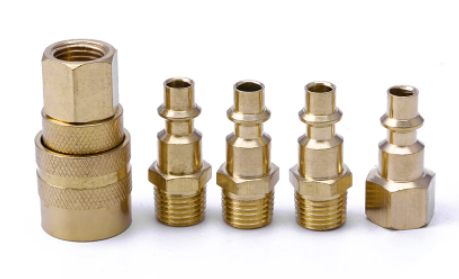 SC-06 5-Piece Brass Pneumatic Quick Coupler and Plug Set
