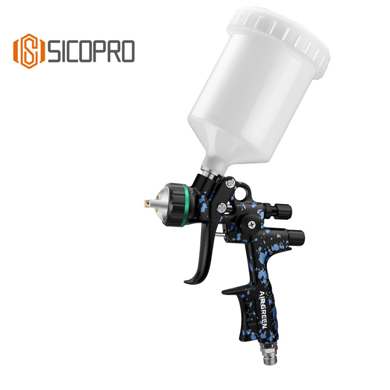 SICOPRO SK100 HVLP Gravity Feed Spray Gun – 1.3mm Nozzle, 600ml Cup, Professional Atomization