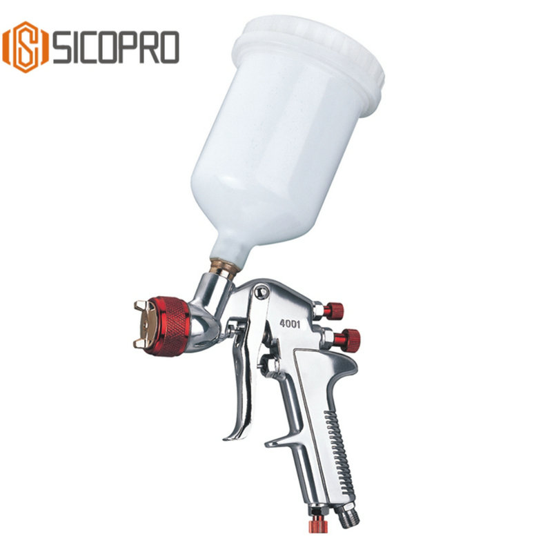 SICOPRO SK-4001P LVLP Gravity Feed Spray Gun with Red Control Knobs