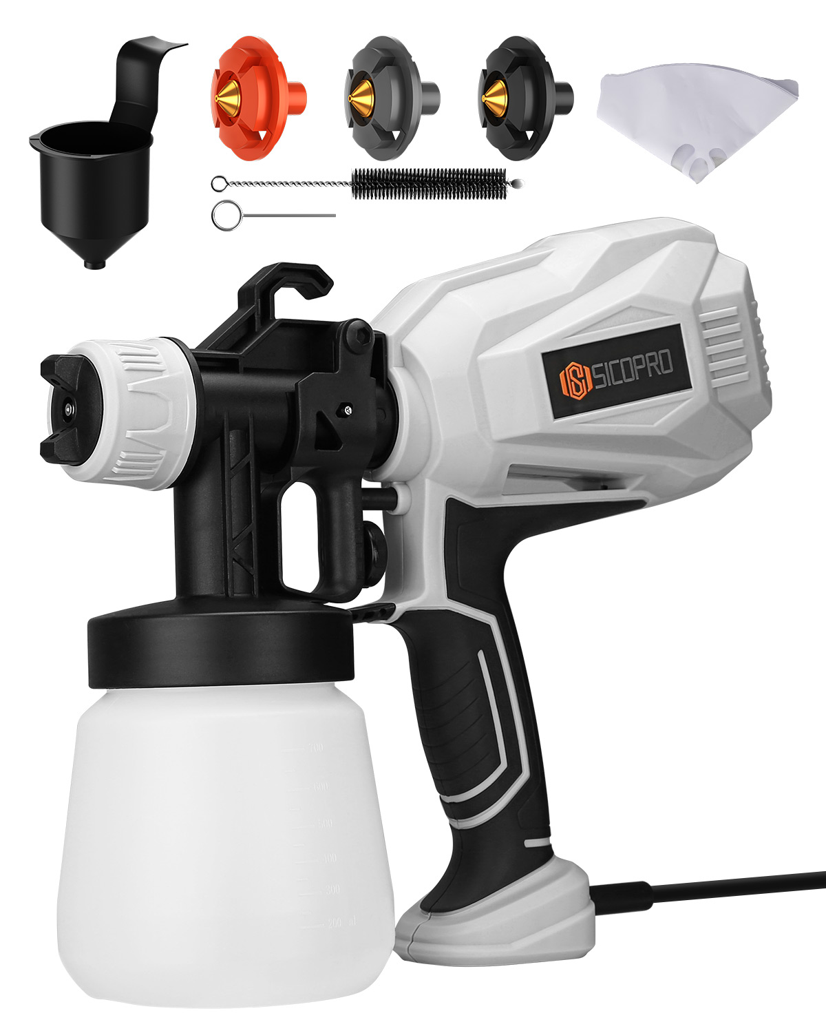 SK91059 Corded Electric HVLP Paint Sprayer with Large Cup and 3-Nozzle Cleaning Kit