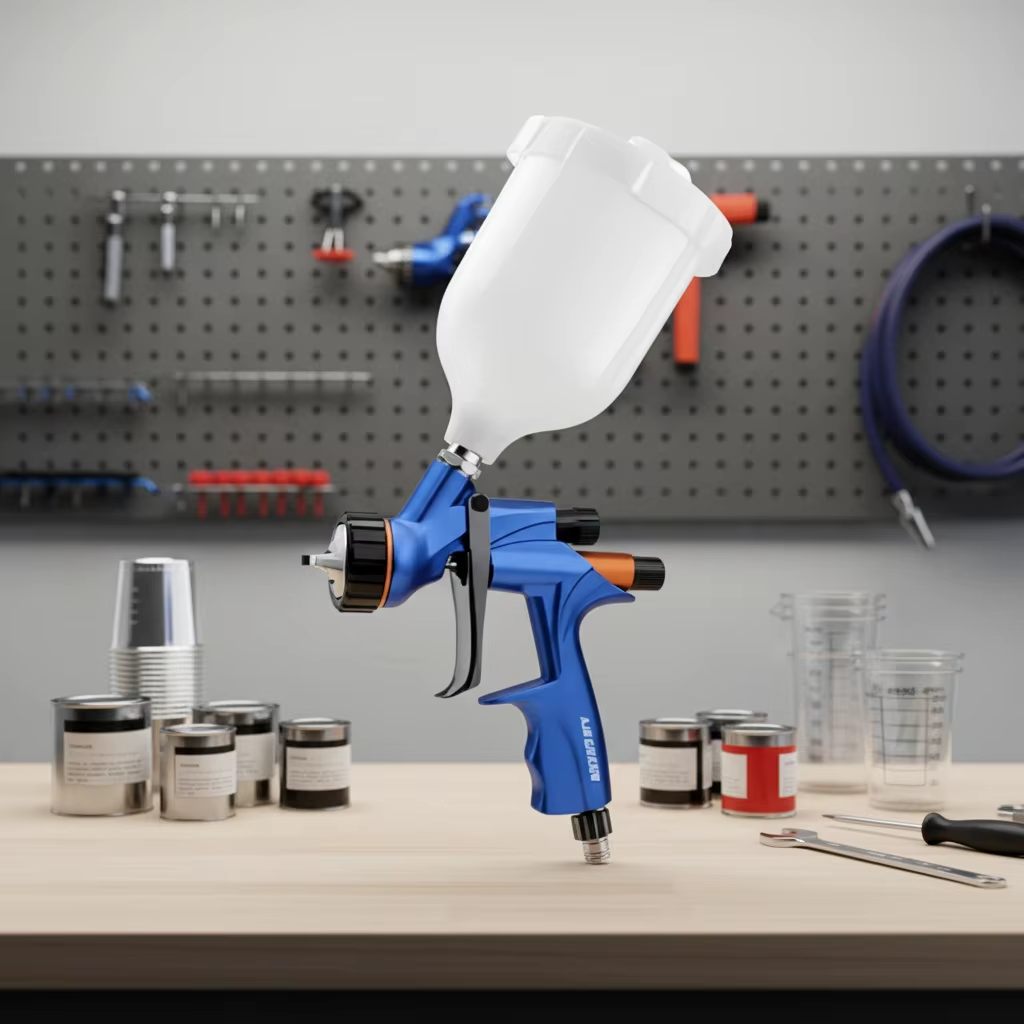 Professional LVLP Gravity Feed Spray Gun 1.4mm Nozzle 600ml Cup Automotive Paint Sprayer