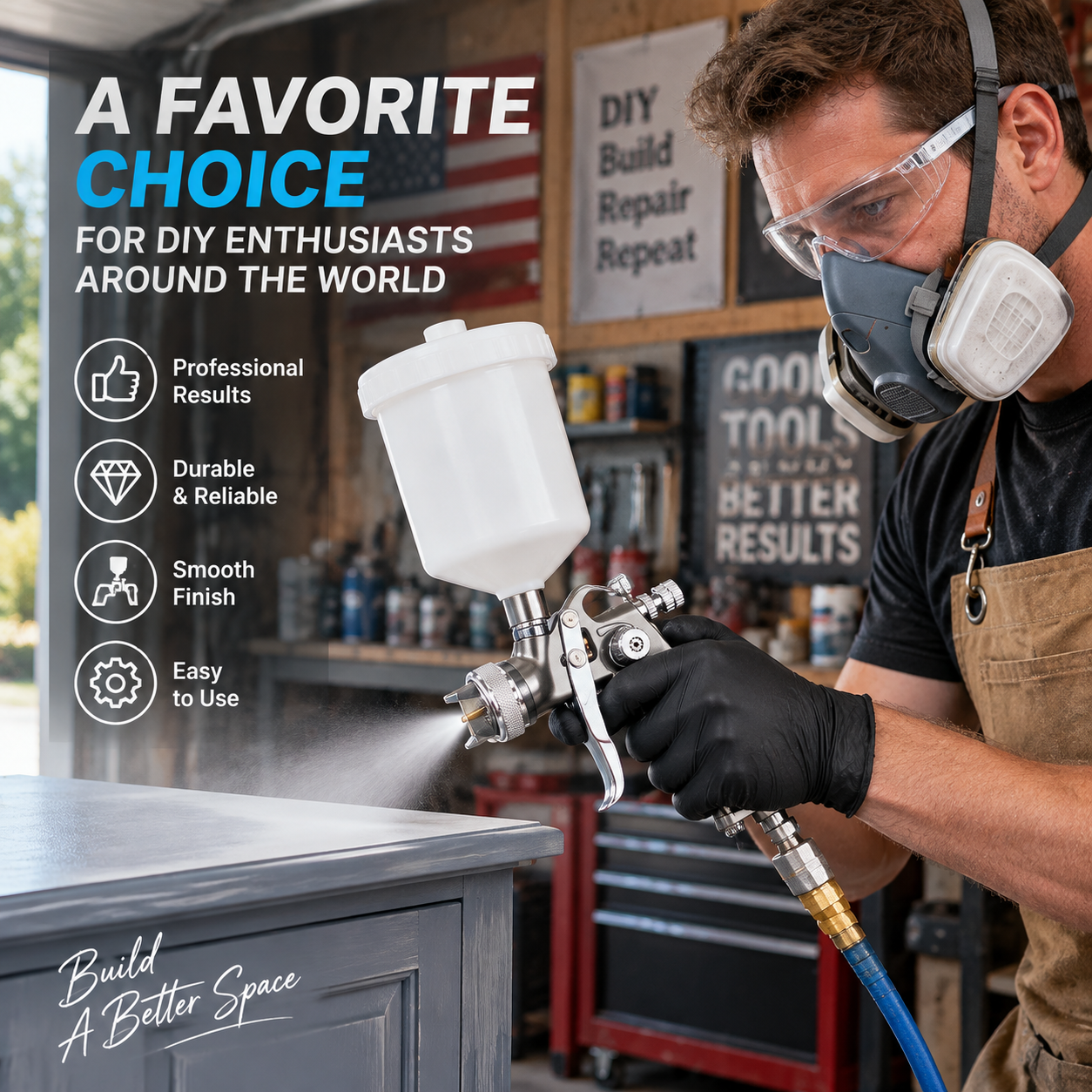 SICOPRO Multi Purpose Gravity Feed Paint Gun
