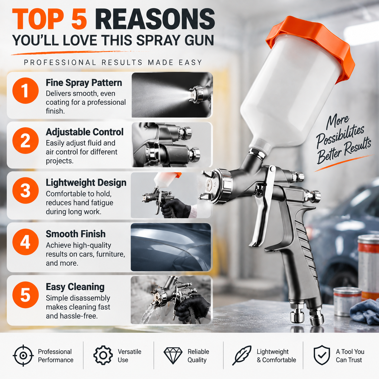 SK-301 LVLP Woodworking Spray Gun