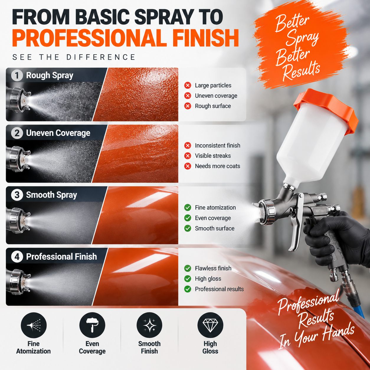 SK-301 Professional Workshop LVLP Spray Gun