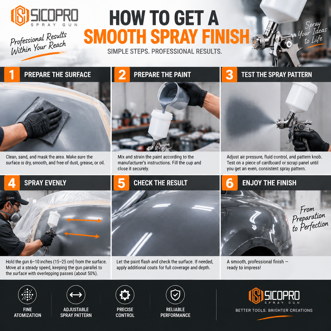 SICOPRO Furniture Coating Pneumatic Spray Gun