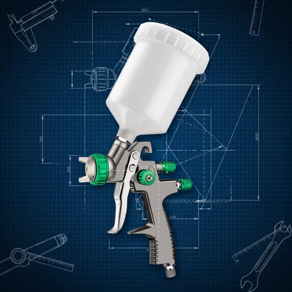 SK-2011 Professional LVLP Spray Gun 1.3mm Gravity Feed Automotive Paint Tool