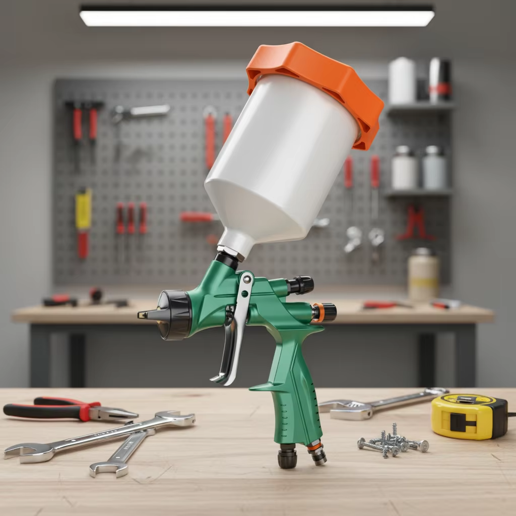 SK-200 Professional Automotive Refinish Spray Gun with Gravity Cup