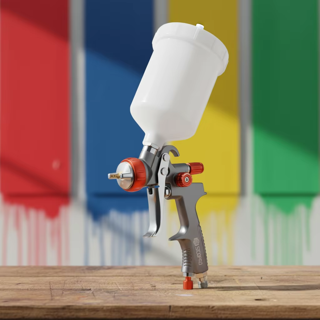 SK-100 LVLP Spray Gun Professional Automotive Tools Gravity Feed Air Spray Gun