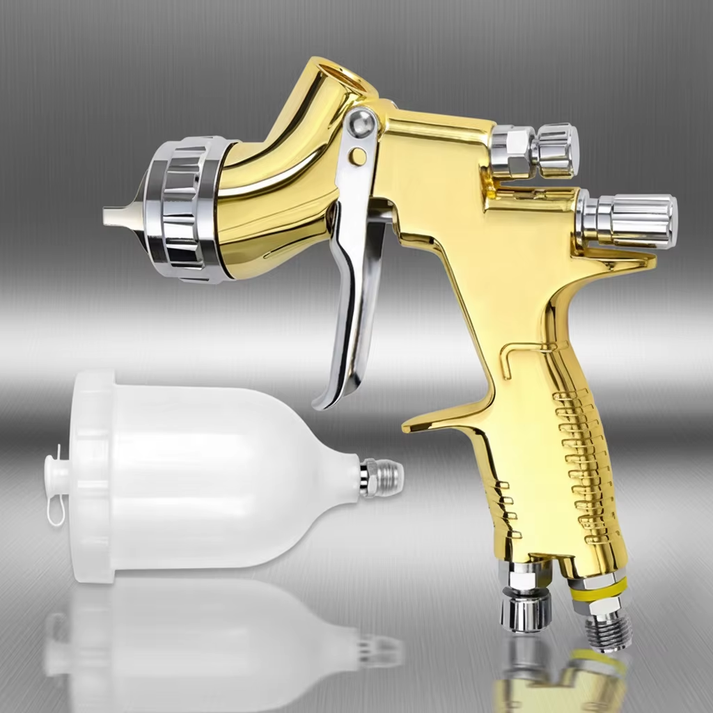 TT Gold 1.0mm LVLP Paint Sprayer Gravity Feed Refinish Tool