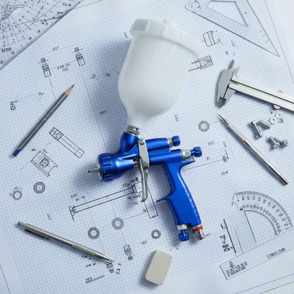 SK-735 LVLP Spray Gun Precision Gravity Feed Air Paint Sprayer