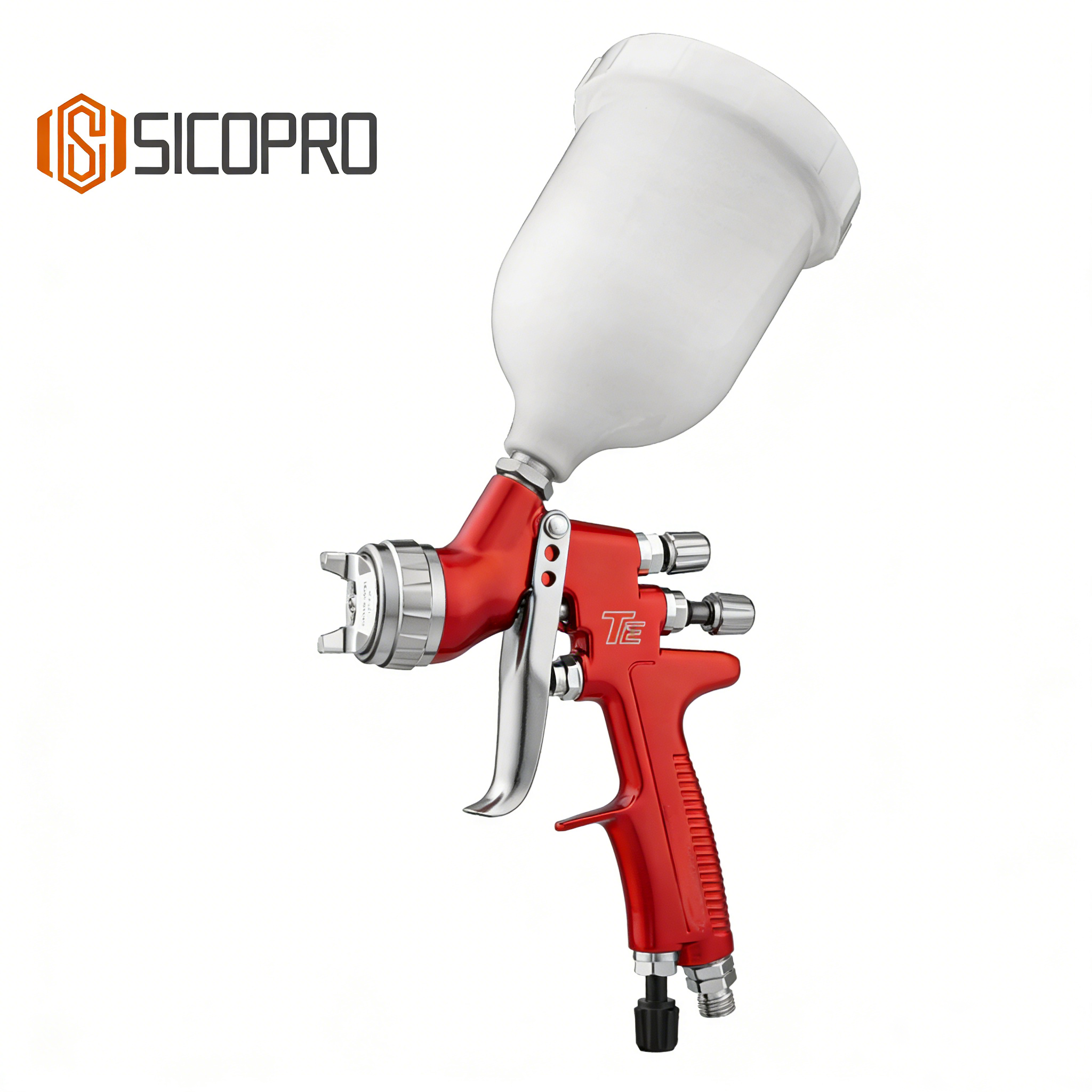 TE LVLP Gravity Feed Spray Gun – Red Finish