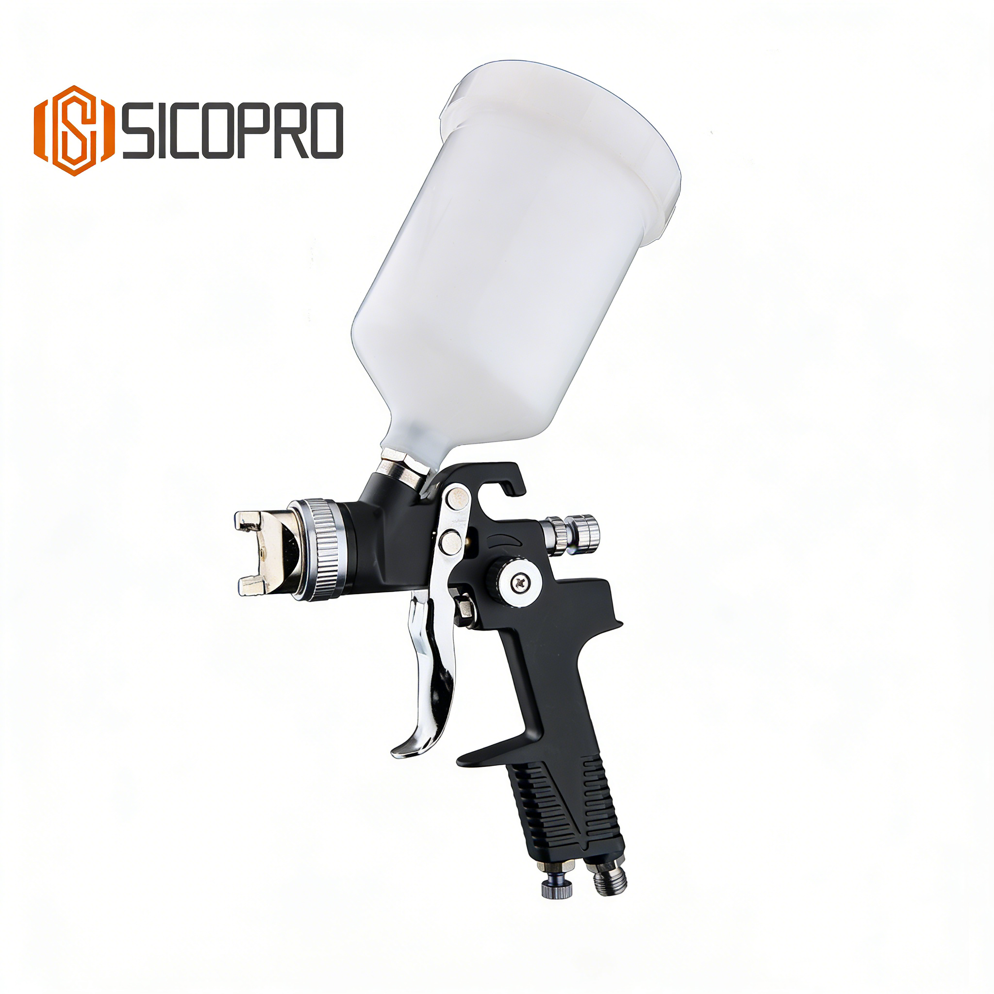 SICOPRO H-970P LVLP Gravity Spray Gun – Classic Black Edition